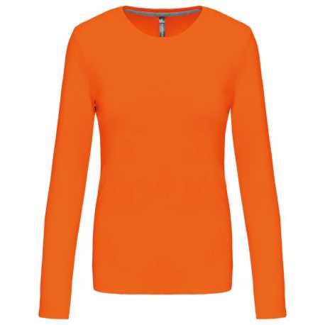 Dámske tričko (Kariban Ladies Long Sleeve Round Neck T-Shirt) > oranžová > L