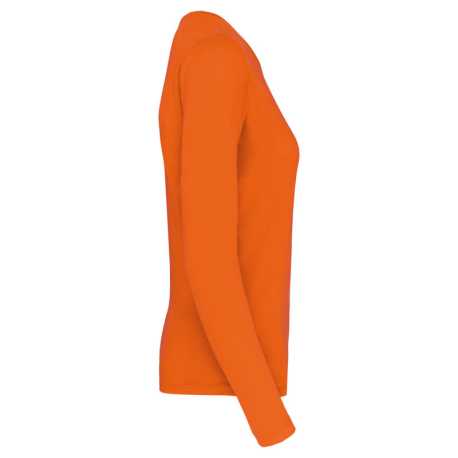 Dámske tričko (Kariban Ladies Long Sleeve Round Neck T-Shirt) > oranžová > L
