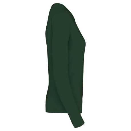 Dámske tričko (Kariban Ladies Long Sleeve Round Neck T-Shirt)>zelená (forest)>2XL