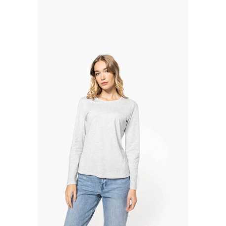 Dámske tričko (Kariban Ladies Long Sleeve Round Neck T-Shirt) > oranžová > L