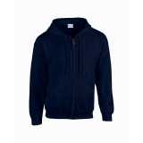 Unisex mikina(GILDAN HEAVY ADULT FULL ZIP HOODED SWEATSHIRT) > modrá (navy) > S