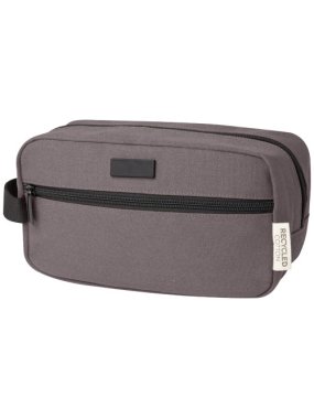 Toaletní taška Joey z recyklovaného plátna GRS, objem 3,5 l > šedá