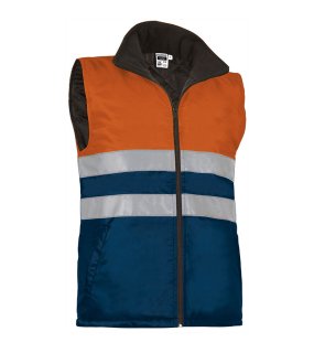 Pánska vesta (HIGHWAY) > oranžová (neon) / modrá (orion navy) > 2XL