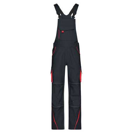 Pánske pracovné nohavice(DAIBER Workwear Pants with Bib-Level 2)>šedá(carbon) / červená>42