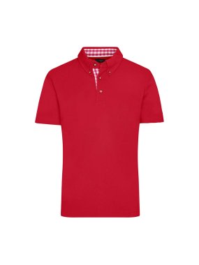 Pánska polokošeľa (DAIBER Mens Traditional Polo) > červená / biela > L