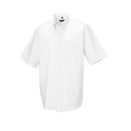 Pánska košeľa(Short Sleeve Easy Care Oxford RUSSELL) > biela > 2XL