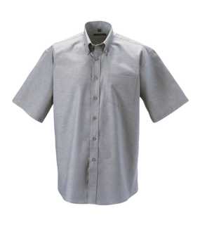 Pánska košeľa(Short Sleeve Easy Care Oxford RUSSELL) > strieborná > M
