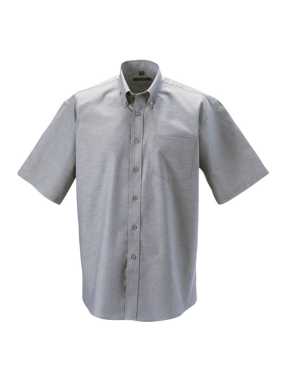 Pánska košeľa(Short Sleeve Easy Care Oxford RUSSELL) > strieborná > M