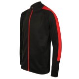 Unisex mikina (Finden + Hales ADULT'S KNITTED TRACKSUIT TOP) > čierna / červená > XS