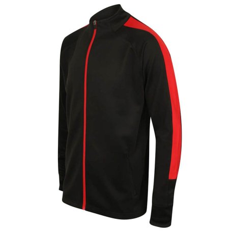 Unisex mikina (Finden + Hales ADULT'S KNITTED TRACKSUIT TOP) > čierna / červená > XS