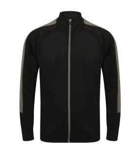 Unisex mikina (Finden + Hales ADULT'S KNITTED TRACKSUIT TOP)>čierna / šedá (gunmetal)>2XL