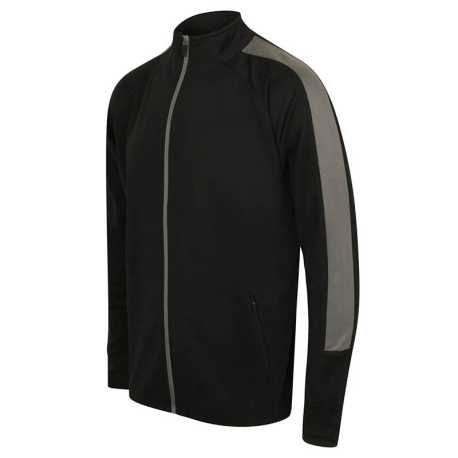Unisex mikina (Finden + Hales ADULT'S KNITTED TRACKSUIT TOP)>čierna / šedá (gunmetal)>2XL