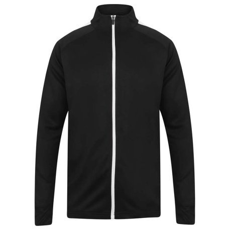 Unisex mikina (Finden + Hales ADULT'S KNITTED TRACKSUIT TOP) > čierna / biela > 3XL