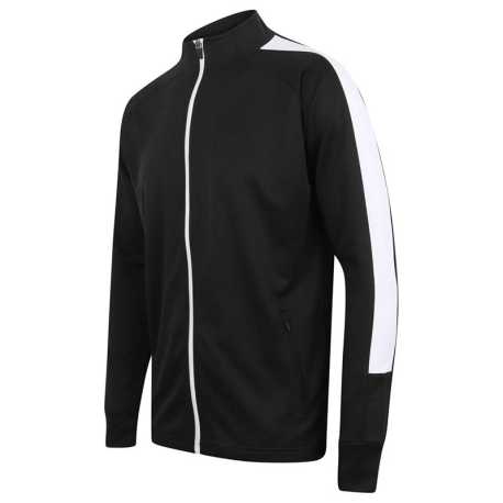 Unisex mikina (Finden + Hales ADULT'S KNITTED TRACKSUIT TOP) > čierna / biela > 3XL
