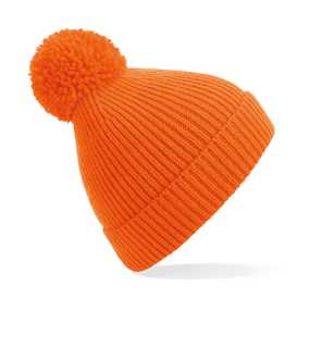 Unisex čiapka (Beechfield Engineered Knit Ribbed Pom Pom Beanie) > oranžová