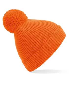 Unisex čiapka (Beechfield Engineered Knit Ribbed Pom Pom Beanie) > oranžová