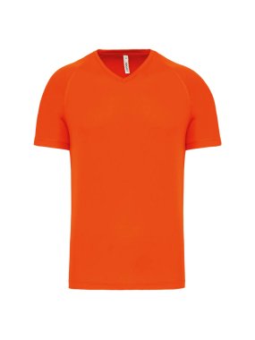 Pánske tričko (PROACT MEN’S V-NECK SHORT SLEEVE SPORTS T-SHIRT)>oranžová (fluorescent)>L