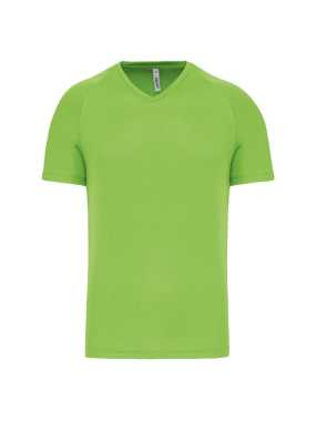 Pánske tričko (PROACT MEN’S V-NECK SHORT SLEEVE SPORTS T-SHIRT)>zelená (lime)>3XL