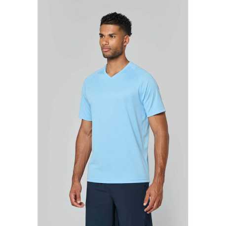 Pánske tričko (PROACT MEN’S V-NECK SHORT SLEEVE SPORTS T-SHIRT)>ružová (fuchsia)>XL