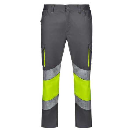 Pánske nohavice (VELILLA HV Two-tone stretch trousers RS) > šedá / žltá (hi-vis) > 2XL