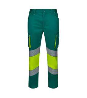 Pánske nohavice (VELILLA HV Two-tone stretch trousers RS) > zelená / žltá (hi-vis) > L