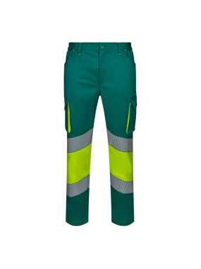 Pánske nohavice (VELILLA HV Two-tone stretch trousers RS) > zelená / žltá (hi-vis) > 3XL