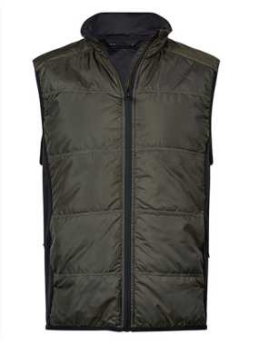 Unisex vesta (Tee Jays Hybrid-Stretch Bodywarmer) > zelená (deep) / čierna > S