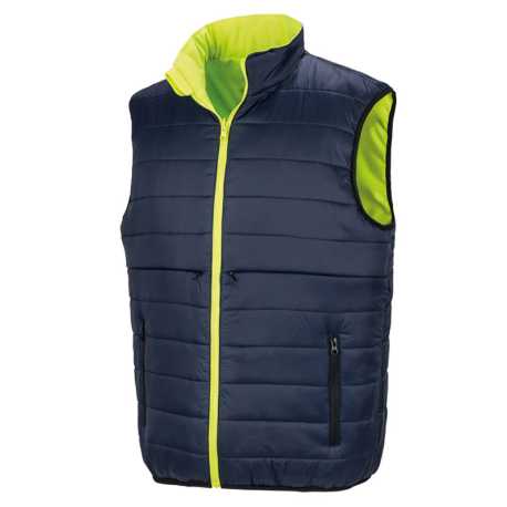Unisex vesta(RESULT SAFEGUARD REVERSIBLE SOFT PADDED SAFETY GILET)>žltá / modrá (navy)>M