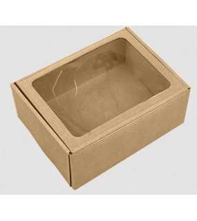 Kartónový obal s okienkom > hnedá > 350x260x110mm