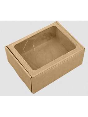 Kartónový obal s okienkom > hnedá > 350x260x110mm
