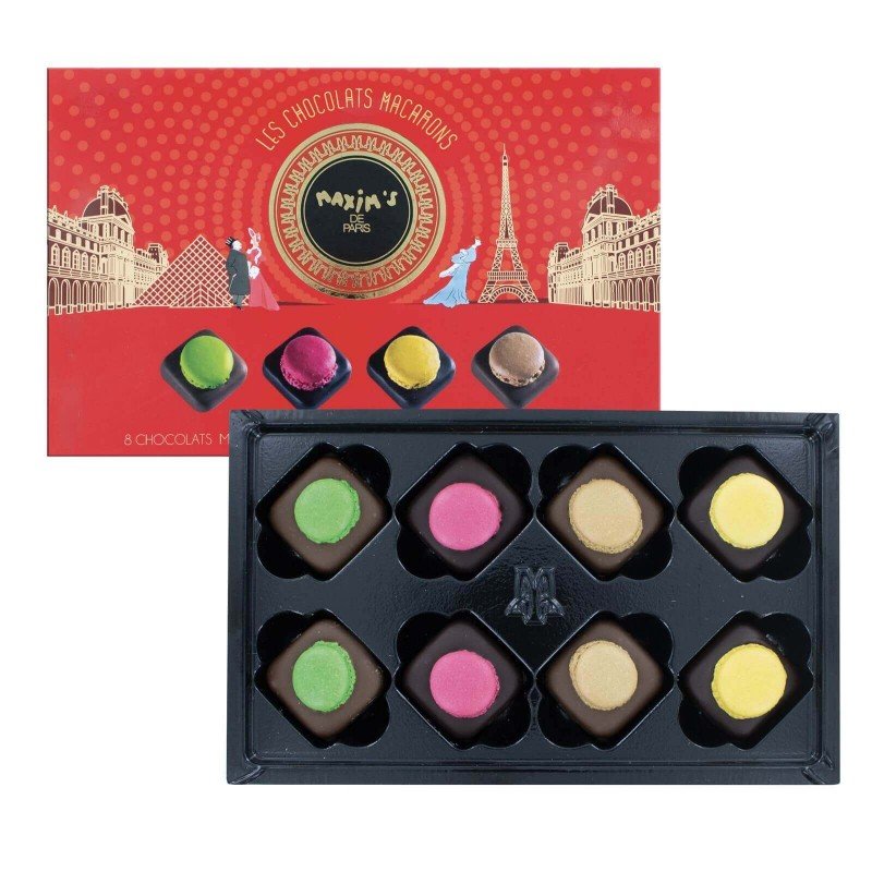 Cardbox of 8 Chocolates “Macarons” 80 g Maxim’s
