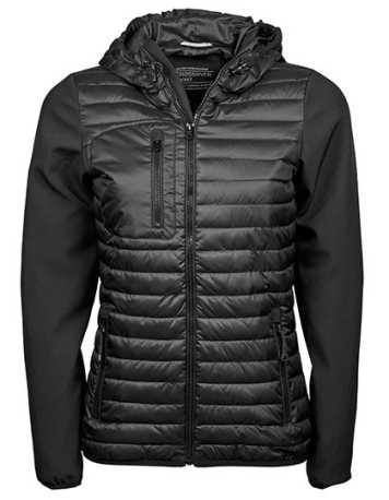Dámska bunda (Tee Jays Womens Hooded Crossover Jacket) > čierna / čierna > 2XL