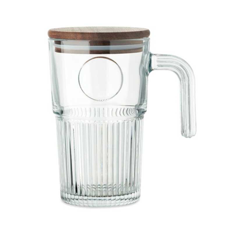 Rebrovaný sklenený hrnček 450ml > transparentná