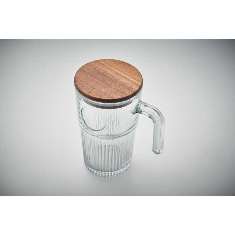 Rebrovaný sklenený hrnček 450ml > transparentná