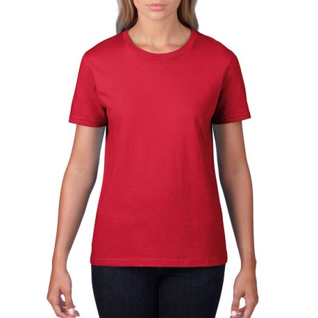 Dámske tričko (GILDAN PREMIUM COTTON LADIES T-SHIRT) > červená > S