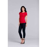 Dámske tričko (GILDAN PREMIUM COTTON LADIES T-SHIRT) > červená > S