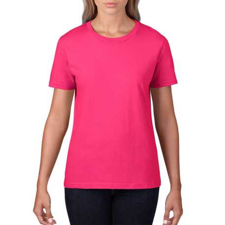 Dámske tričko (GILDAN PREMIUM COTTON LADIES T-SHIRT) > ružová (heliconia) > M