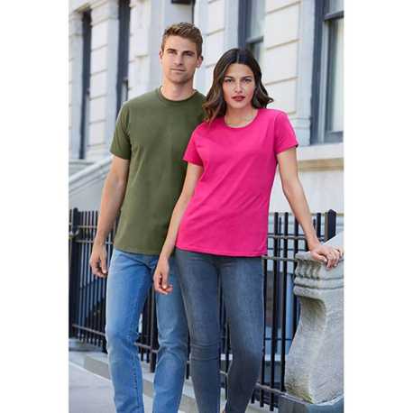 Dámske tričko (GILDAN PREMIUM COTTON LADIES T-SHIRT) > ružová (heliconia) > M