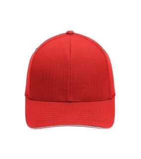 6 panelová šiltovka (MB Flexfit® Ripstop Sandwich Cap) > červená / strieborná > S/M