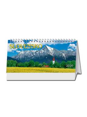 Stolový kalendár (Slovensko stĺpcové 2026) - 29,7 x 13,8 cm