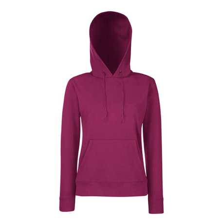 Dámska mikina (FRUIT OF THE LOOM Lady-Fit Hooded Sweat ) > bordová > XL