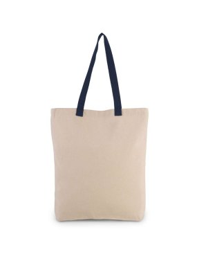 Nákupná taška(KIMOOD SHOPPER BAG WITH GUSSET AND COLOUR HANDLE)>prírodná/modrá(navy)