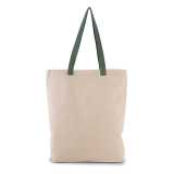 Nákupná taška(KIMOOD SHOPPER BAG WITH GUSSET AND CONTRAST COLOUR HANDLE)>prírodná / čierna