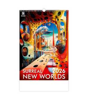 Nástenný kalendár (Surreal New Worlds 2026) - 33,4 x 55,5 cm