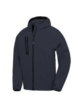 Unisex bunda (RESULT RECYCLED HOODED CASUAL S/SHELL JKT) > modrá (navy) / modrá (navy) > S