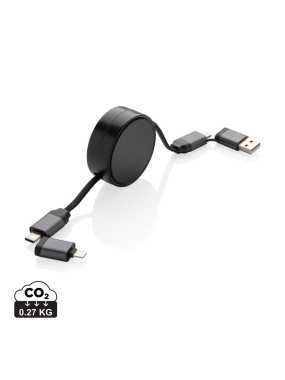 Zvinovací nabíjací kábel 6v1 Terra z RCS recykl. hliníka > šedá