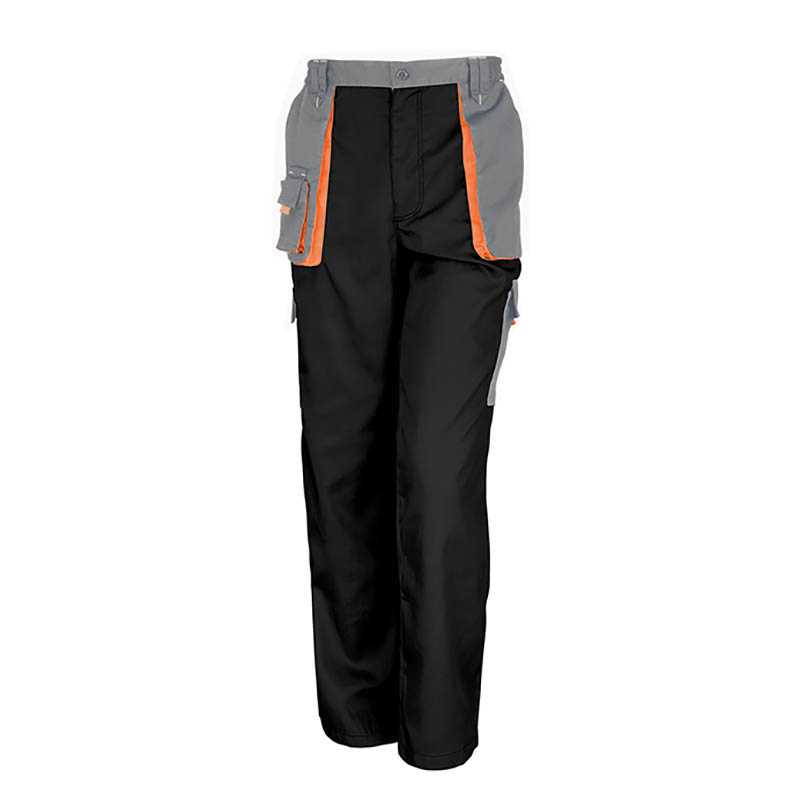 Unisex pracovné nohavice(RESULT WORK-GUARD TROUSERS) > čierna / šedá / oranžová > S