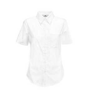 Dámska košeľa (FRUIT OF THE LOOM Lady-Fit Short Sleeve Poplin Shirt) > biela > XS