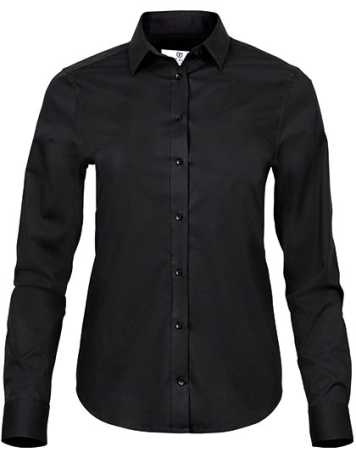 Dámska košela (Tee Jays Womens Stretch Luxury Shirt) > čierna > 2XL