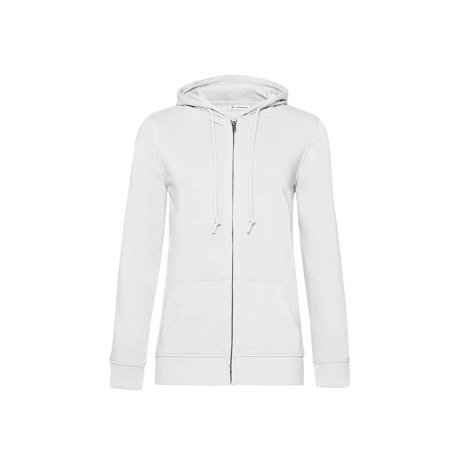 Dámska mikina (B&C Organic Zipped Hood /women)>biela>S
